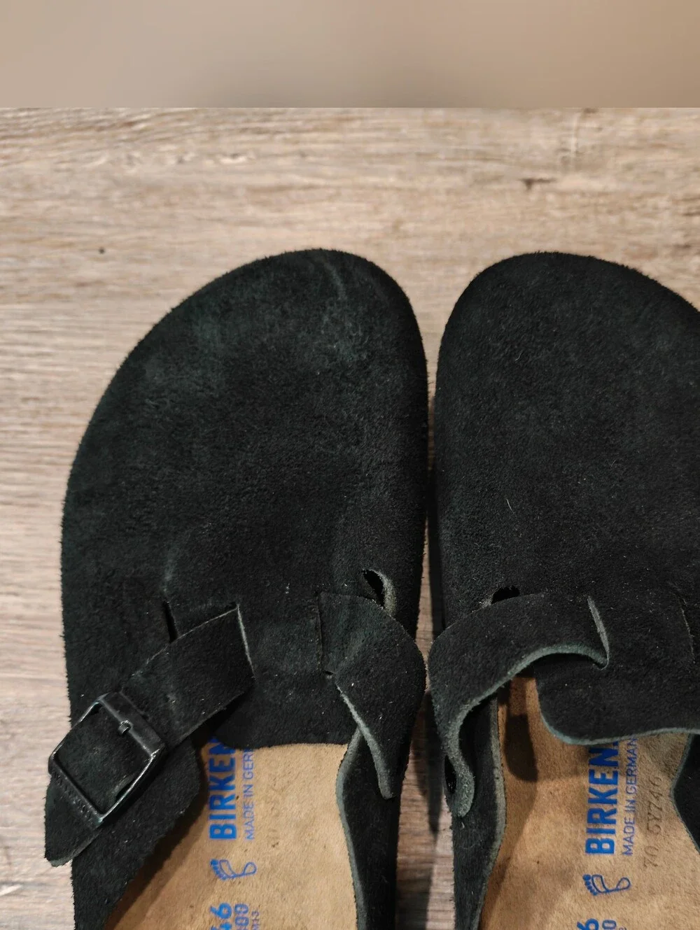 Birkenstock Boston Clog In Black Suede Leather Size 46 EU / Mens 13 US
